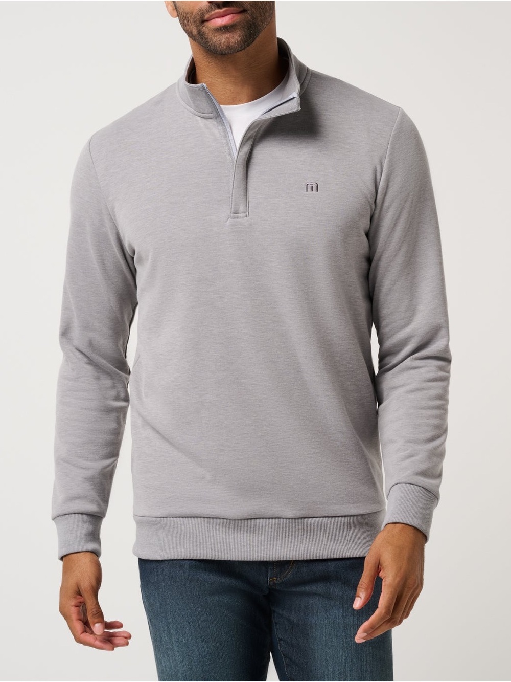 Travis Mathew Cloud 1/4 Zip Golf Pullover Sweatshirt Performance Grey Mens XL
